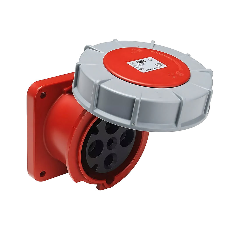 Ổ cắm công nghiệp lắp âm mặt thẳng PCE 4 chân 400V IP67 chịu tải cao 63A và 125A chính hãng.