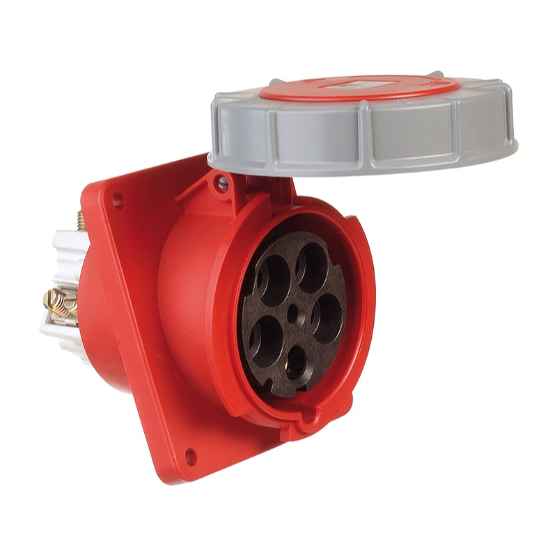 Ổ cắm công nghiệp PCE lắp âm, mặt nghiêng, chịu tải cao từ 63A - 125A, 5 cực (3P+N+PE) điện áp 400V, kín nước tiêu chuẩn IP67