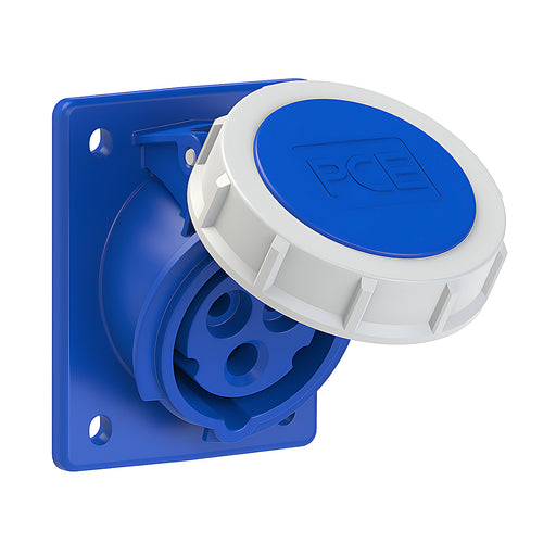 Ổ cắm công nghiệp lắp âm mặt nghiêng PCE 3 chân 230V IP67 kín nước loại 16A và 32A.