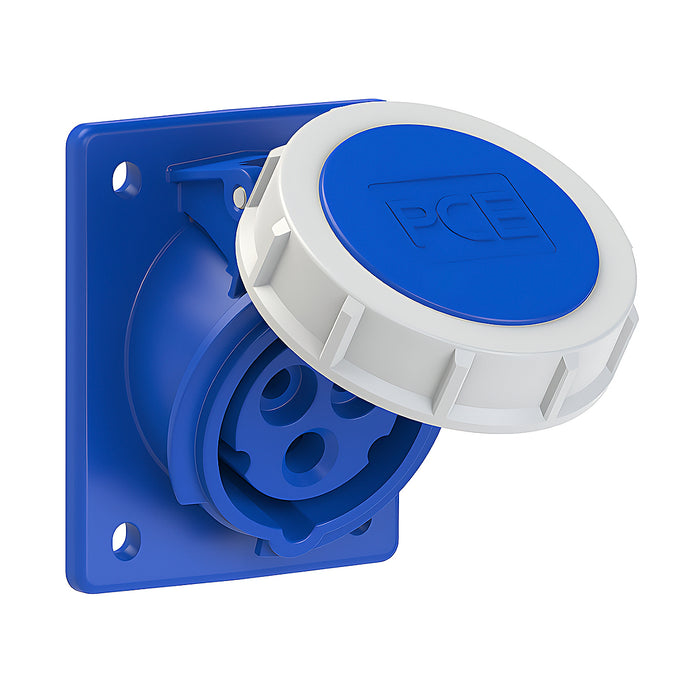 Ổ cắm công nghiệp PCE lắp âm, mặt nghiêng, tải từ 16A - 32A, 3 cực (2P+PE) điện áp 230V, kín nước tiêu chuẩn IP67