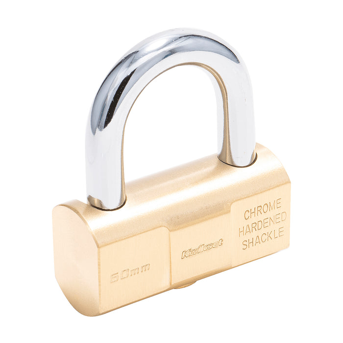 Ổ khoá treo đồng thau Kwikset, lõi khoá thân trụ đồng nguyên khối, càng khoá bằng thép cường lực chống cưa cắt