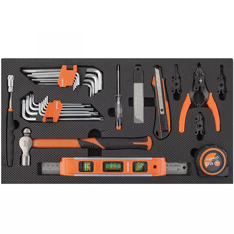 Bộ kệ tủ có bánh xe đựng dụng cụ 5 ngăn 145 chi tiết Kendo 90343