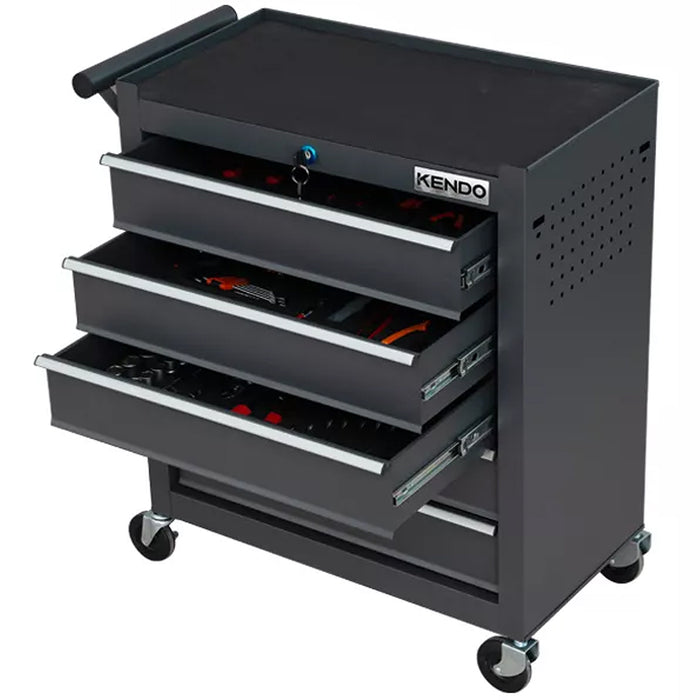 Bộ kệ tủ có bánh xe đựng dụng cụ 5 ngăn 145 chi tiết Kendo 90343