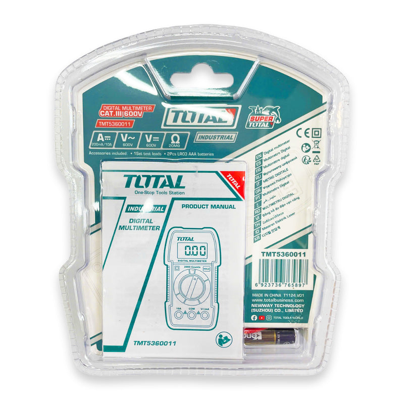 Đồng hồ vạn năng đo dòng AC/DC kỹ thuật số Total TMT5360011 True RMS