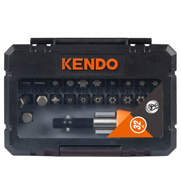 Bộ mũi vít nhiều màu kèm đầu nối bằng thép S2 32 chi tiết Kendo 32203235