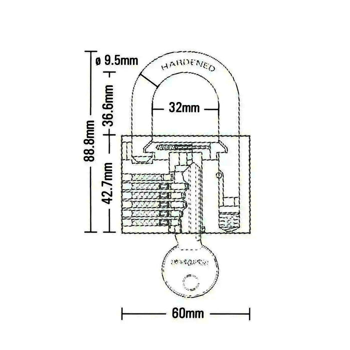 Ổ khoá treo đồng, càng bấm Kwikset, kèm 3 chìa vặn, càng khoá bằng thép cường lực chống cưa cắt