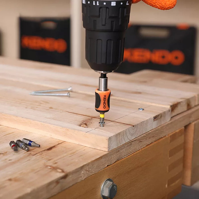 Bộ mũi vít nhiều màu kèm đầu nối bằng thép S2 32 chi tiết Kendo 32203235