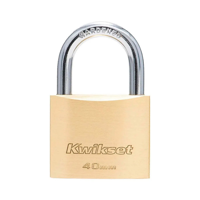 Ổ khoá treo đồng, càng bấm Kwikset, kèm 3 chìa vặn, càng khoá bằng thép cường lực chống cưa cắt