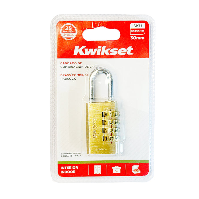 Ổ khoá số Kwikset, 4 cọc số, thân khoá bằng đồng thau, càng khoá thép cường lực chống cắt