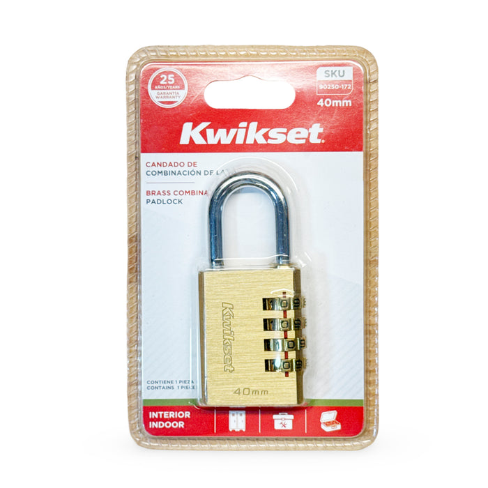 Ổ khoá số Kwikset, 4 cọc số, thân khoá bằng đồng thau, càng khoá thép cường lực chống cắt