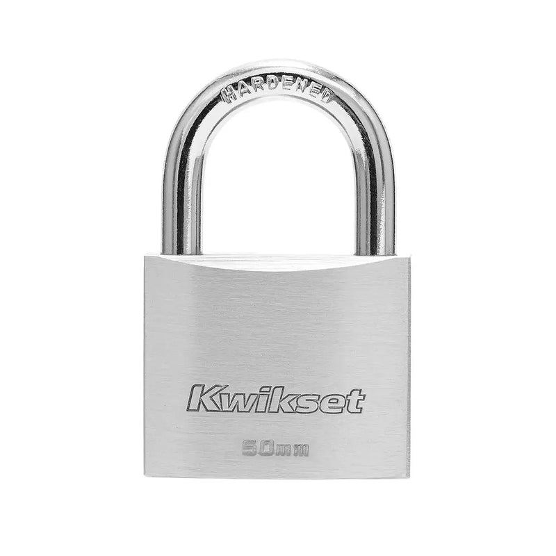 Ổ khoá treo đồng, càng bấm Kwikset phủ chrome bóng, kèm 3 chìa vặn, càng khoá bằng thép cường lực chống cưa cắt
