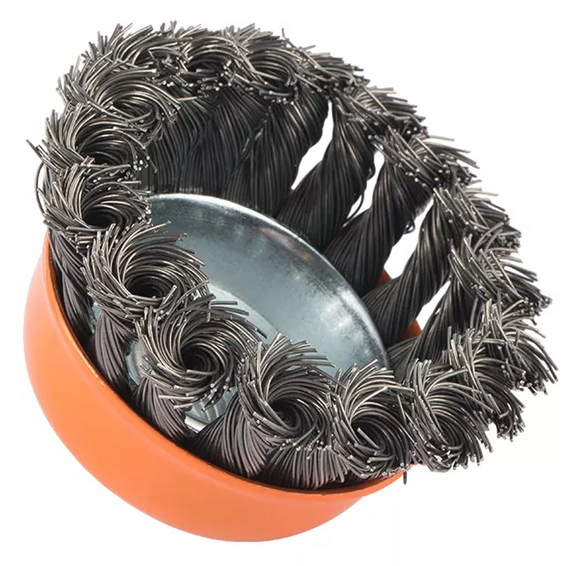 Chổi cước sợi thép xoắn hình chén cốt M14 Kendo, kích thước từ 65mm - 75mm