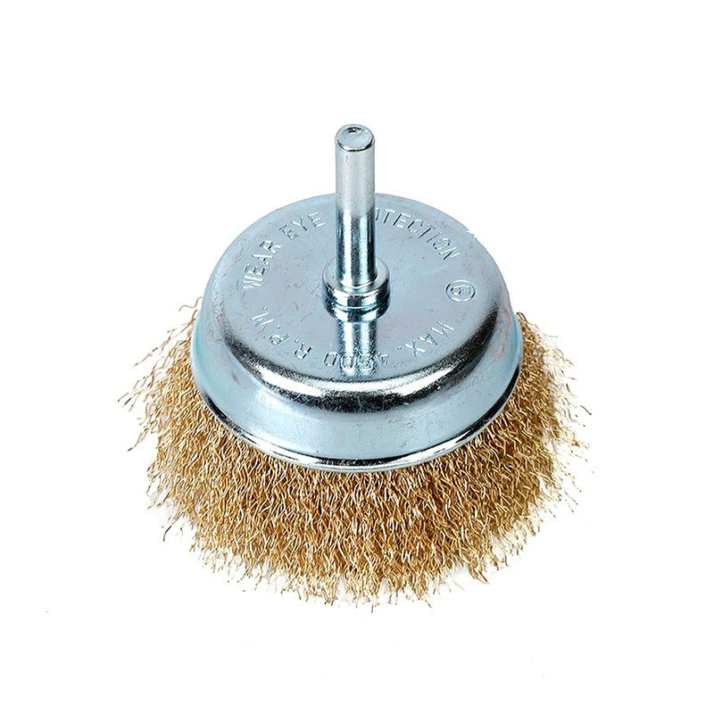 Chổi cước sợi thép màu vàng gắn đầu máy khoan Workpro