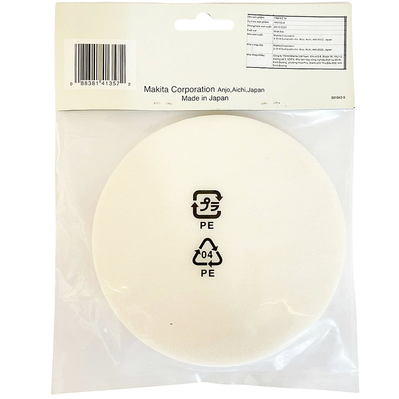 Đệm mút, nỉ đánh sáp Makita 196152-4 đường kính 125mm, đế gai & xù dùng cho các máy DBO180, DPO500, BO5041, PO5000C