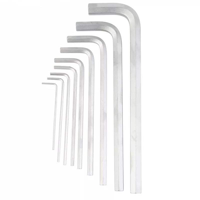 Bộ lục giác đầu thẳng chữ L 9 chi tiết Kendo thân tiêu chuẩn - siêu dài, kích thước từ 1.5mm - 10mm, vật liệu thép Cr-V