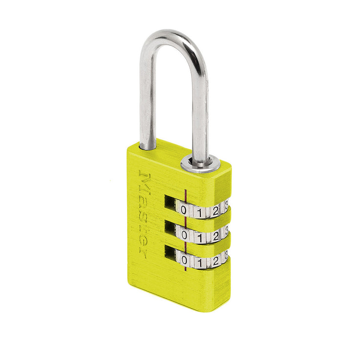 Ổ khóa số mini Master Lock 7620EURDCOL, thân khóa bằng nhôm nguyên khối được phủ sơn 20mm, 3 cọc số