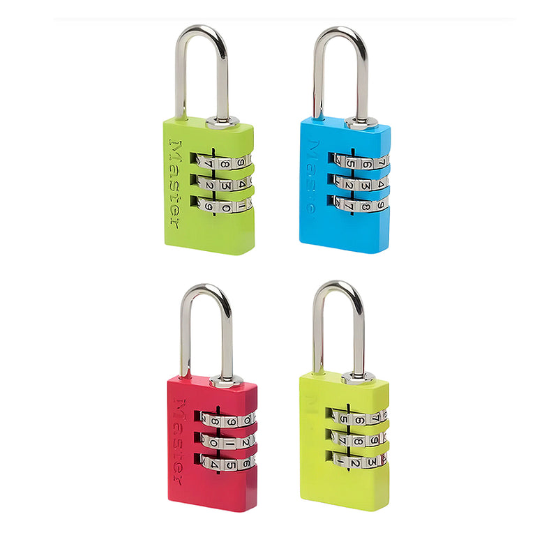 Ổ khóa số mini Master Lock 7620EURDCOL, thân khóa bằng nhôm nguyên khối được phủ sơn 20mm, 3 cọc số