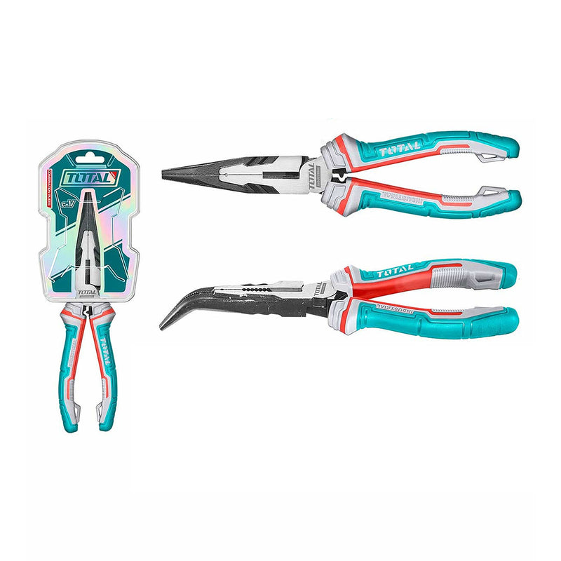 Kìm Mũi nhọn mỏ cong TOTAL THT24616S, kích thước 6 inch (160mm) chất liệu thép Cr-V