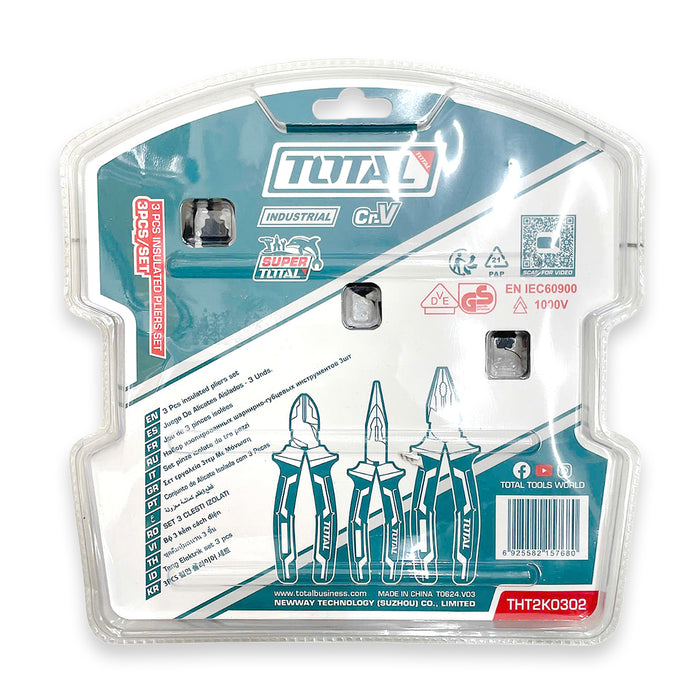 Bộ 3 kìm cách điện TOTAL THT2K0302