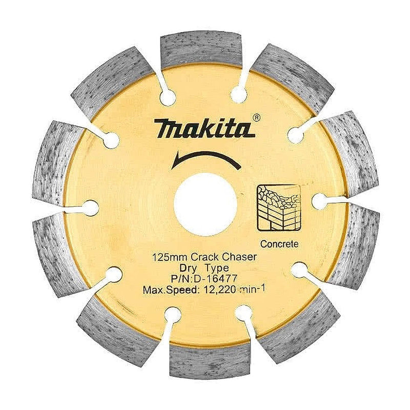 Lưỡi cắt kim cương 125mm kiểu răng phân đoạn có rãnh Makita D-16477 cắt đa vật liệu, lỗ cốt 22.23mm
