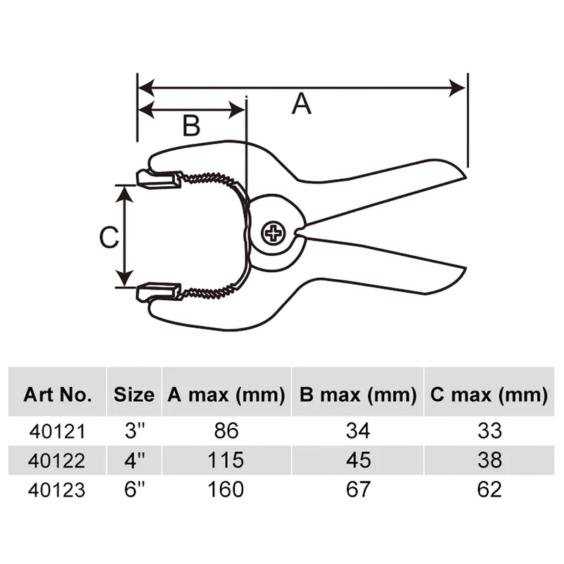 Kẹp lò xo Kendo kích thước từ 3 inch - 6 inch (86mm - 160mm)