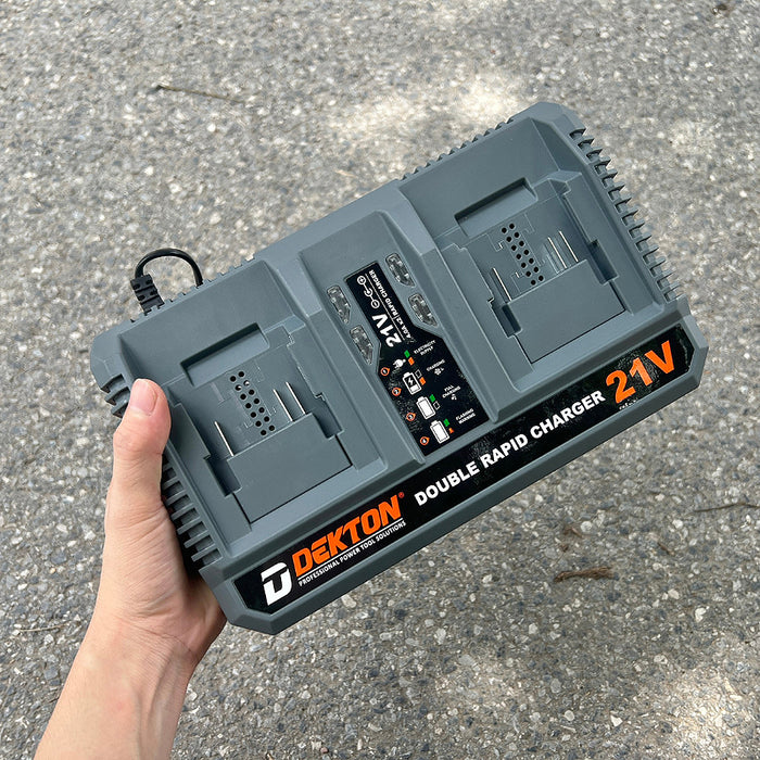 Đế sạc nhanh đôi 21V Dekton M21-S40x2PLUS (4.0A) vỏ sạc chống cháy