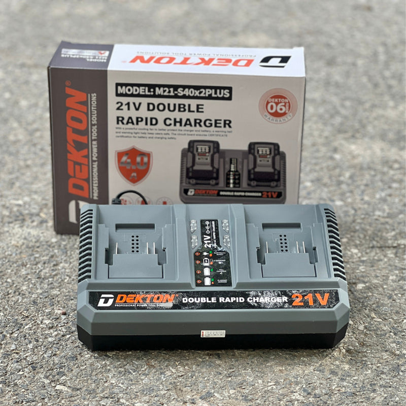 Đế sạc nhanh đôi 21V Dekton M21-S40x2PLUS (4.0A) vỏ sạc chống cháy