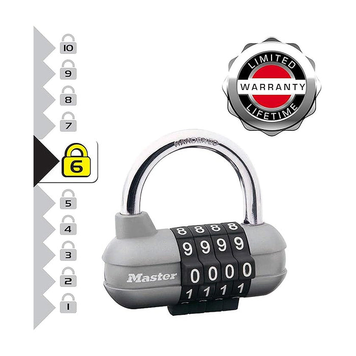 Ổ khóa số Master Lock 1520EURD cao cấp, thân khóa bằng kim loại 64mm, 4 cọc số