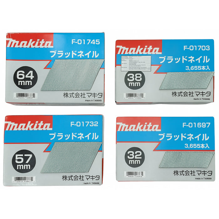 Hộp 3,655 đinh chỉ ghim Makita chiều dài đinh từ 32mm - 64mm