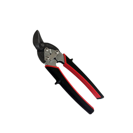 Kéo cắt tôn mũi cong trái Fujiya BKB-180ML 180mm màu đỏ đen, thép hợp kim, cắt thép 1.2mm, inox 0.7mm