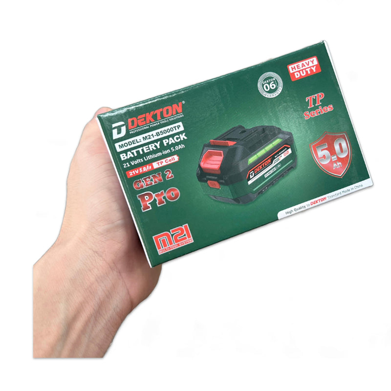 Pin 21V 5.0Ah Lithium-ion Dekton M21-B5000TP, vỏ pin chống cháy