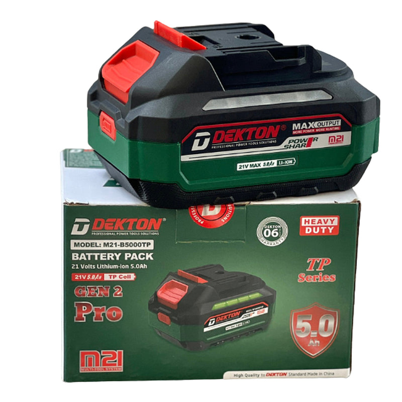 Pin 21V 5.0Ah Lithium-ion Dekton M21-B5000TP, vỏ pin chống cháy