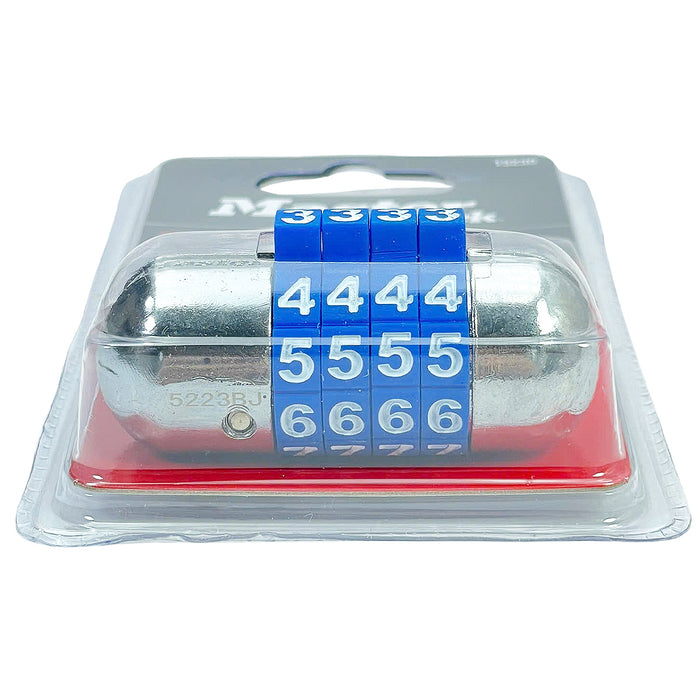 Ổ khóa số Master Lock 1523D cao cấp, thân khóa bằng kim loại rộng 64mm, 4 cọc số nhiều màu sắc