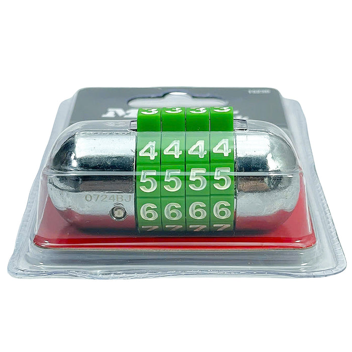 Ổ khóa số Master Lock 1523D cao cấp, thân khóa bằng kim loại rộng 64mm, 4 cọc số nhiều màu sắc