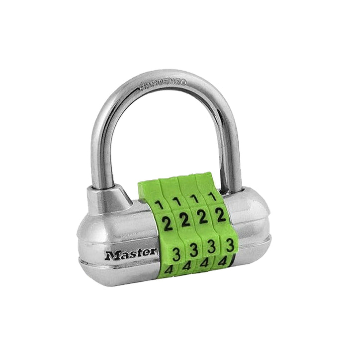 Ổ khóa số Master Lock 1523D cao cấp, thân khóa bằng kim loại rộng 64mm, 4 cọc số nhiều màu sắc