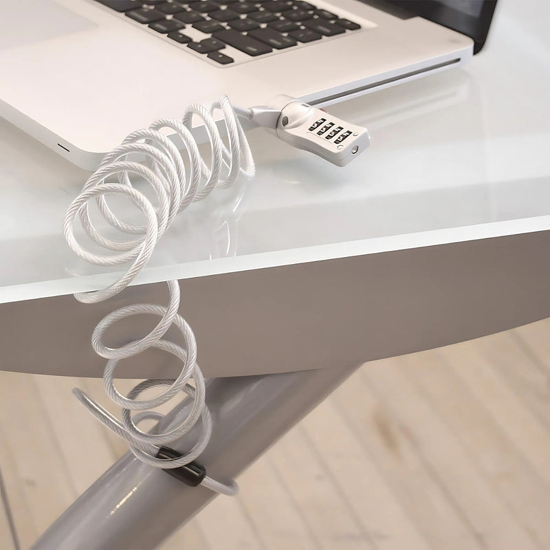 Ổ khóa dây 4 cọc số khóa laptop Master Lock 2120EURD cao cấp, dây cáp thép dài 1.8m được bọc nhựa vinyl