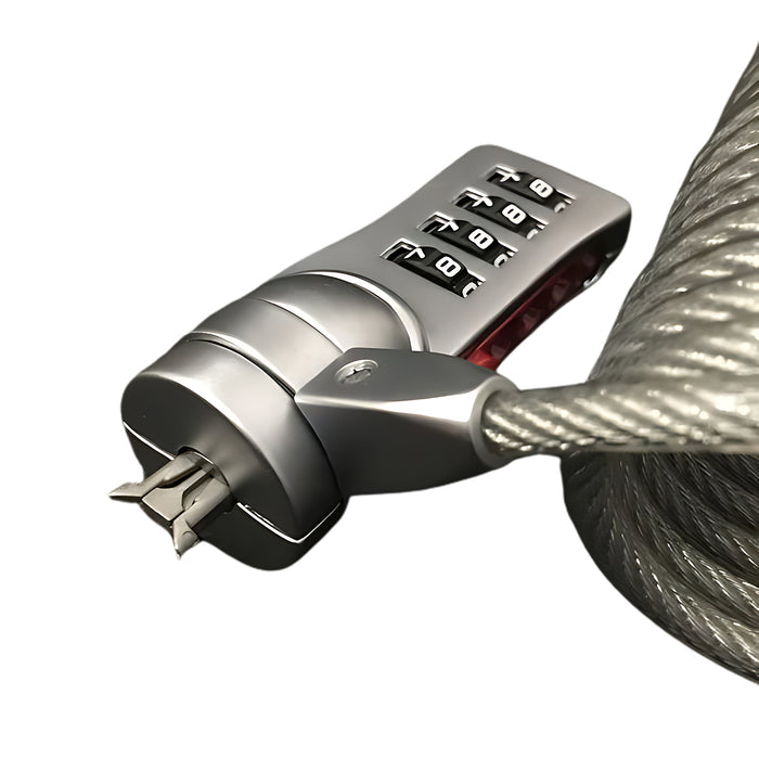 Ổ khóa dây 4 cọc số khóa laptop Master Lock 2120EURD cao cấp, dây cáp thép dài 1.8m được bọc nhựa vinyl