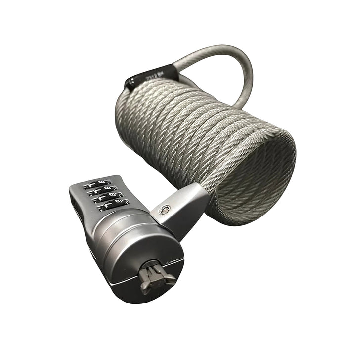 Ổ khóa dây 4 cọc số khóa laptop Master Lock 2120EURD cao cấp, dây cáp thép dài 1.8m được bọc nhựa vinyl