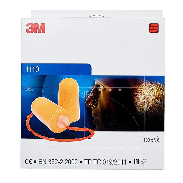 Nút bịt tai chống ồn loại có dây 3M Earplugs 1110 chất liệu Foam mềm