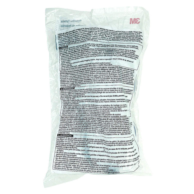 Kính bảo hộ chống hóa chất 3M 1621 chất liệu nhựa Polycarbonate, chống tia UV