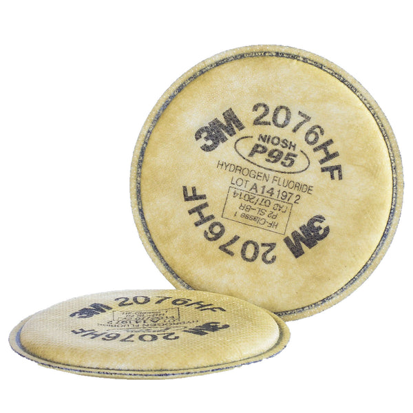 Túi 2 tấm lọc bụi P95 và khí Hydrogen Fluoride (HF) hỗ trợ giảm mùi Axit mức thấp 3M 2076HF ngàm xoay Bayonet