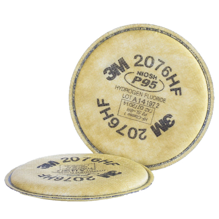 Túi 2 tấm lọc bụi P95 và khí Hydrogen Fluoride (HF) hỗ trợ giảm mùi Axit mức thấp 3M 2076HF dùng cho mặt nạ phòng độc chuẩn kết nối Bayonet ( Ngàm xoay )