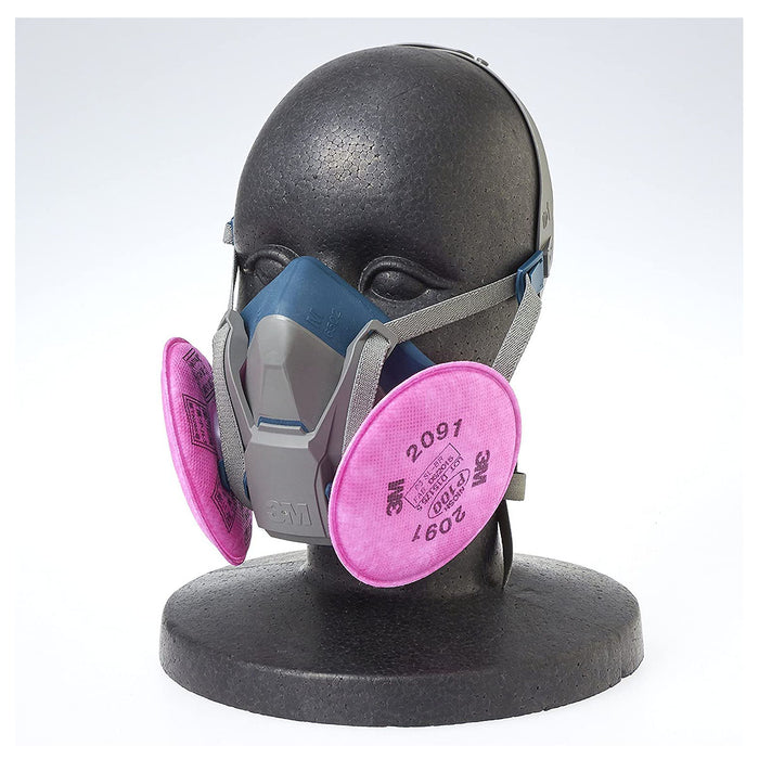 Túi 2 tấm lọc bụi P100 3M 2091 dùng cho mặt nạ phòng độc chuẩn kết nối Bayonet ( Ngàm xoay )