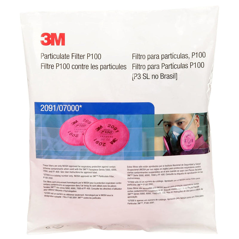 Túi 2 tấm lọc bụi P100 3M 2091 ngàm xoay Bayonet