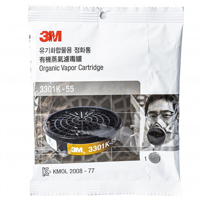 Phin lọc khí hữu cơ 3M 3301K-55 dùng cho mặt nạ phòng độc chuẩn kết nối Snap-Fit