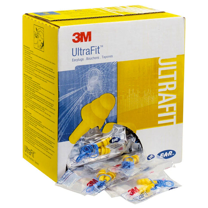 Nút bịt tai chống ồn, loại có dây 3M E-A-R UltraFit Earplugs 340-4004 chất liệu Silicon