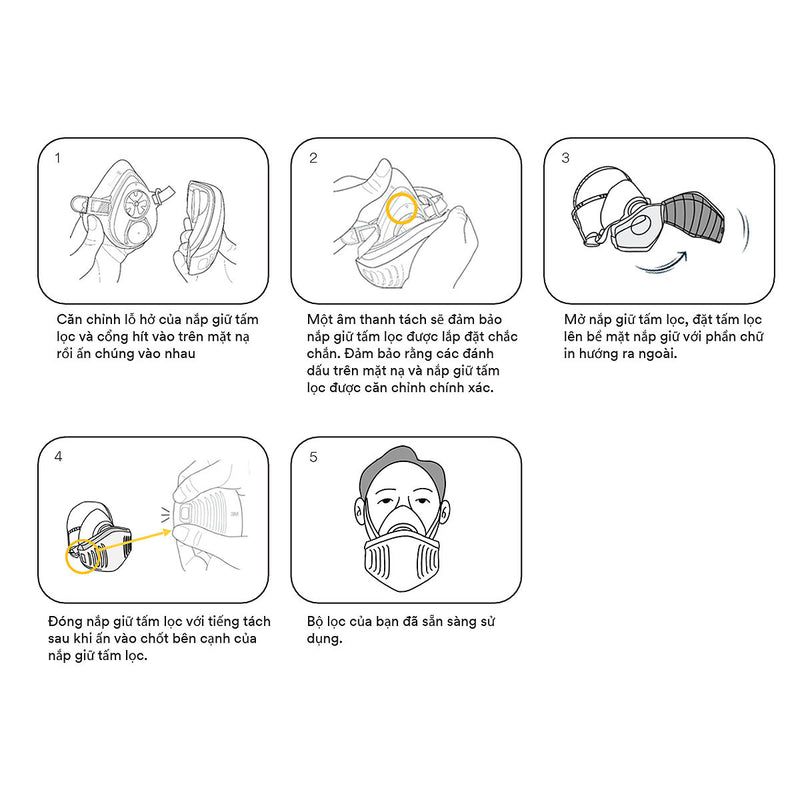 Tấm lọc bụi 3M 5744C có than hoạt tính khử mùi