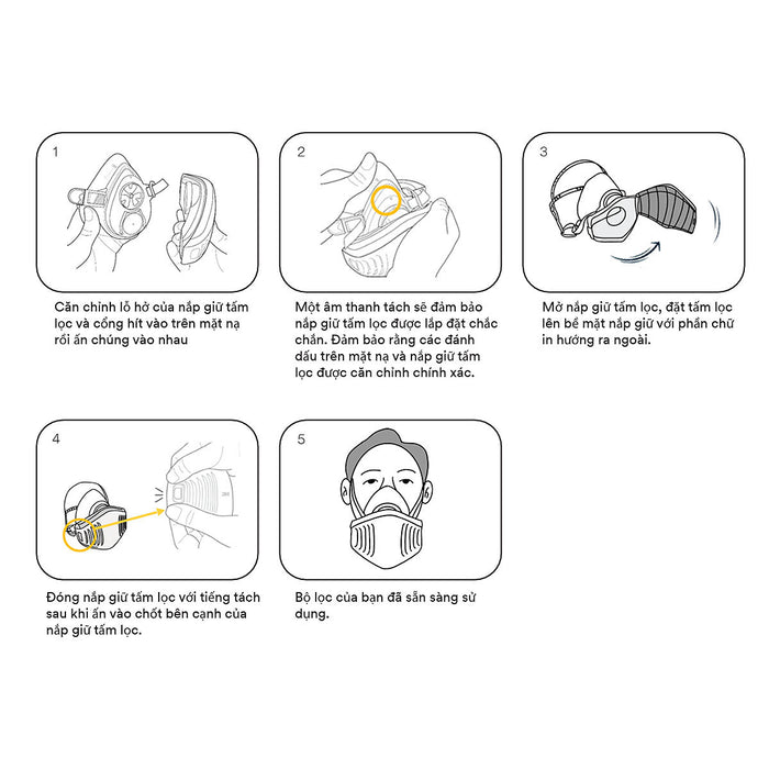 Tấm lọc bụi 3M 5744C có than hoạt tính khử mùi