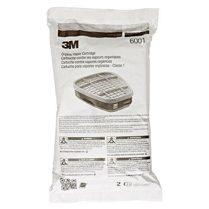 Túi 2 phin lọc khí hữu cơ 3M 6001 dùng cho mặt nạ phòng độc chuẩn kết nối Bayonet ( Ngàm xoay )