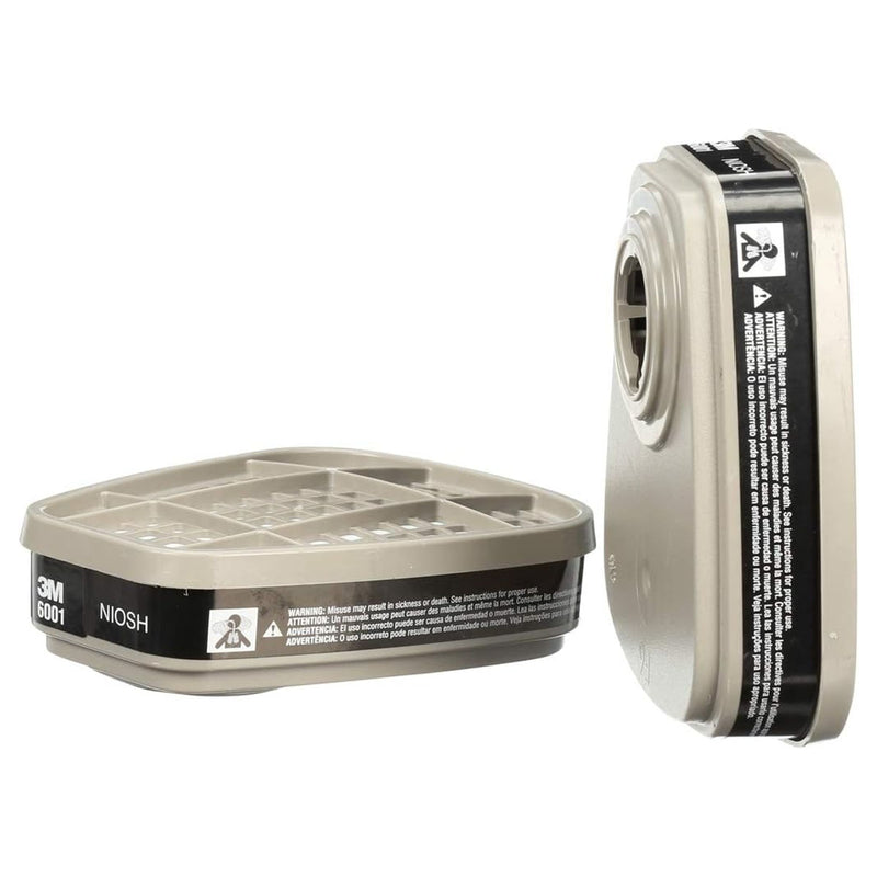 Túi 2 phin lọc khí hữu cơ 3M 6001 dùng cho mặt nạ phòng độc chuẩn kết nối Bayonet ( Ngàm xoay )